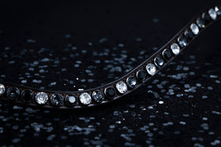 Classic XL frontriem Jet / Silver night / Crystal (zwarte huls)