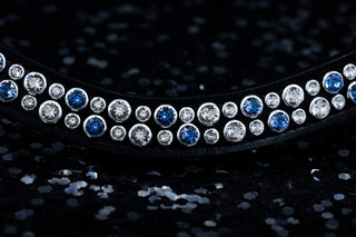 Deluxe frontriem Light Sapphire & Crystal