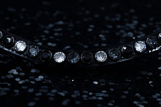 Classic XL frontriem Jet / Silver night / Crystal (zwarte huls)