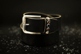 Riem met Jet / Smoked Topaz / Lt. Colorado Topaz Kristallen