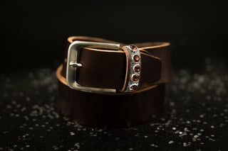 Riem met Fabric Crystal Cornet Argent Light en Smoked Topaz Crystals