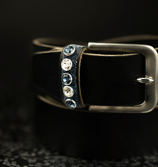 Riem met fabric Moonlight en Denim Blue / Crystal
