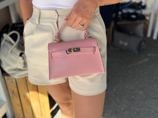 Klein leren handtas 