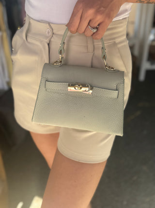 Klein leren handtas 
