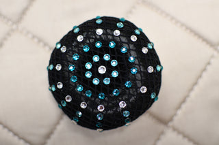 Hairnet with Blue zircon / Light turquoise / Crystal