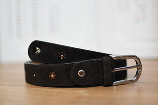 Belt Monère signature Dark brown flower