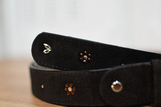 Belt Monère signature Dark brown flower