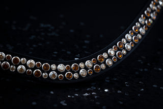 Deluxe Browband Crystal Golden Shadow / Topaz