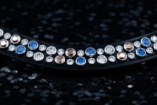 Deluxe Browband Light Sapphire / Rose gold / Crystal